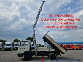 Dodávka sklápač Mercedes-Benz 814 Hiab Kran 10 m Hakenhöhe Meiller 3 S. Kipper: obrázok 1