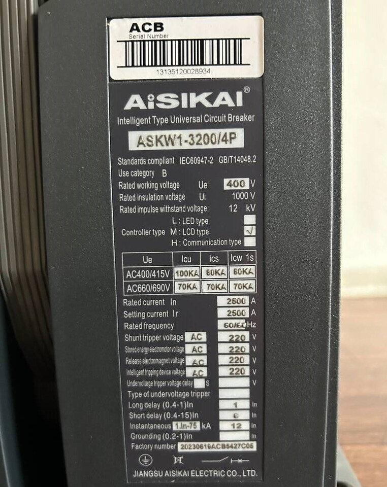 Nástroj/ Vybavenie Aisikai ASKW1-3200 - Circuit Breaker 2500A - DPX-3: obrázok 3