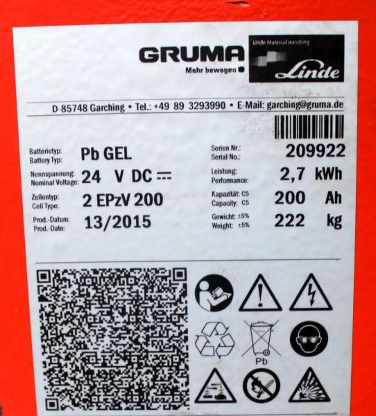 Akumulátor GRUMA 24 Volt 2 PzV 200 Ah: obrázok 5