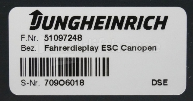 Palubná doska pre Manipulačná technika Jungheinrich 51097248 Display ESC canopen from ESE320 year 2017 sn. 709O6018: obrázok 3