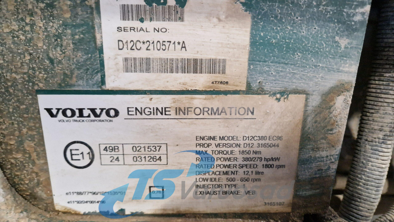 Motor pre Nákladné auto Volvo mootor D12C380 D12C380: obrázok 2