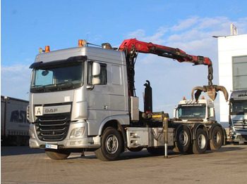 Hákový nosič kontajnerov DAF XF 460, EURO 6, 8X2, 2X LIFTING AXLE, PALFINGER 