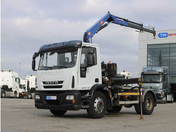 Hákový nosič kontajnerov Iveco EUROCARGO 140E25, EURO 5, HYDRAULIC CRANE PM9022 
