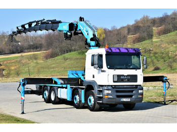 Valníkový/ Plošinový nákladný automobil, Auto s hydraulickou rukou MAN TGA 35.430 6,10 m+KRAN/FUNK*8x2!: obrázok 1