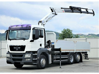 Valníkový/ Plošinový nákladný automobil, Auto s hydraulickou rukou MAN TGS 26.360 Pritsche 6,40 m + Kran *6x2!: obrázok 1