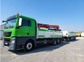 Valníkový/ Plošinový nákladný automobil, Auto s hydraulickou rukou MAN TGX 26.520 m Palfinger Kran PK20001L 14,6m + Funkfernbedie: obrázok 1