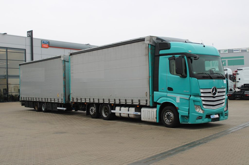 Plachtové nákladné vozidlo Mercedes-Benz Actros 2542, 6x2,EURO 6 + TRAILER PANAV TV018L