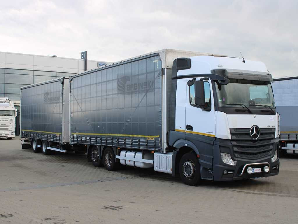 Plachtové nákladné vozidlo Mercedes-Benz Actros  2545, TRANZIT SET, LIFTING AXLE, EURO 6