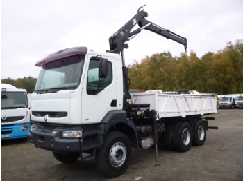 Valníkový/ Plošinový nákladný automobil, Auto s hydraulickou rukou Renault Kerax 350 6x4 + Hiab 110-1: obrázok 1