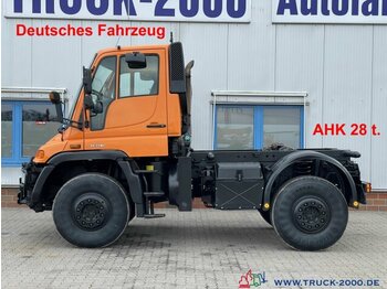 Unimog U400 4x4 Zapfwelle Hydraulik V. + H. AHK 28 t. - nákladné auto