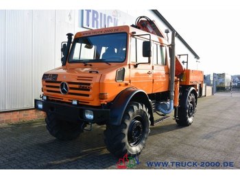 Valníkový/ Plošinový nákladný automobil Unimog U5000 L 4x4 DoKa Atlas Kran 120.2E 12m=750kg AHK: obrázok 1