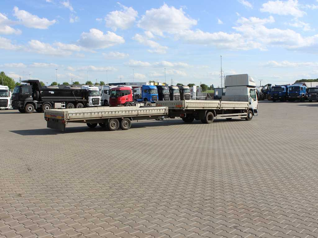 Valníkový/ Plošinový nákladný automobil DAF LF 45.180, SLEEPING BODY, EURO 3, TIRES 80%