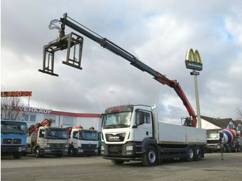 Valníkový/ plošinový nákladný automobil MAN TG-S 26.480 6x2 Pritsche Heckkran