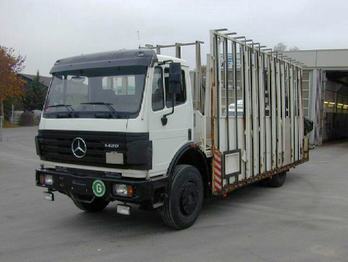 Mercedes-Benz 1420 L Glastransporter mit Kran - Valníkový/ Plošinový nákladný automobil