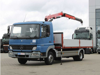 Valníkový/ Plošinový nákladný automobil  Mercedes-Benz ATEGO 1018, EURO 3, CRANE FASSI F40A.21