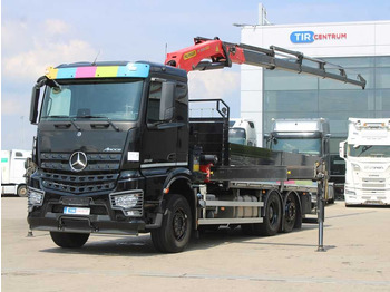 Valníkový/ Plošinový nákladný automobil  Mercedes-Benz Arocs 2542, 6X2, EURO 6, CAMERA, PALFINGER PK 24