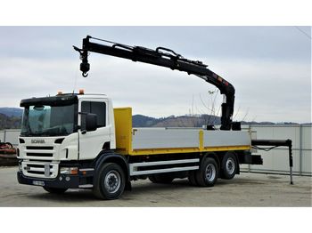 Valníkový/ plošinový nákladný automobil Scania P340 Pritsche 6,80m +Kran/Funk*6x4*Topzustand!