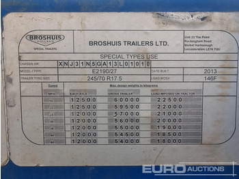 2012 Broshuis Tri Axle Single Extending Stepframe Low Lower Trailer, Air Suspension, Clip on Ramps, Out Riggers, Extending To 15m, 2.5m Wide - Náves podvalník: obrázok 4