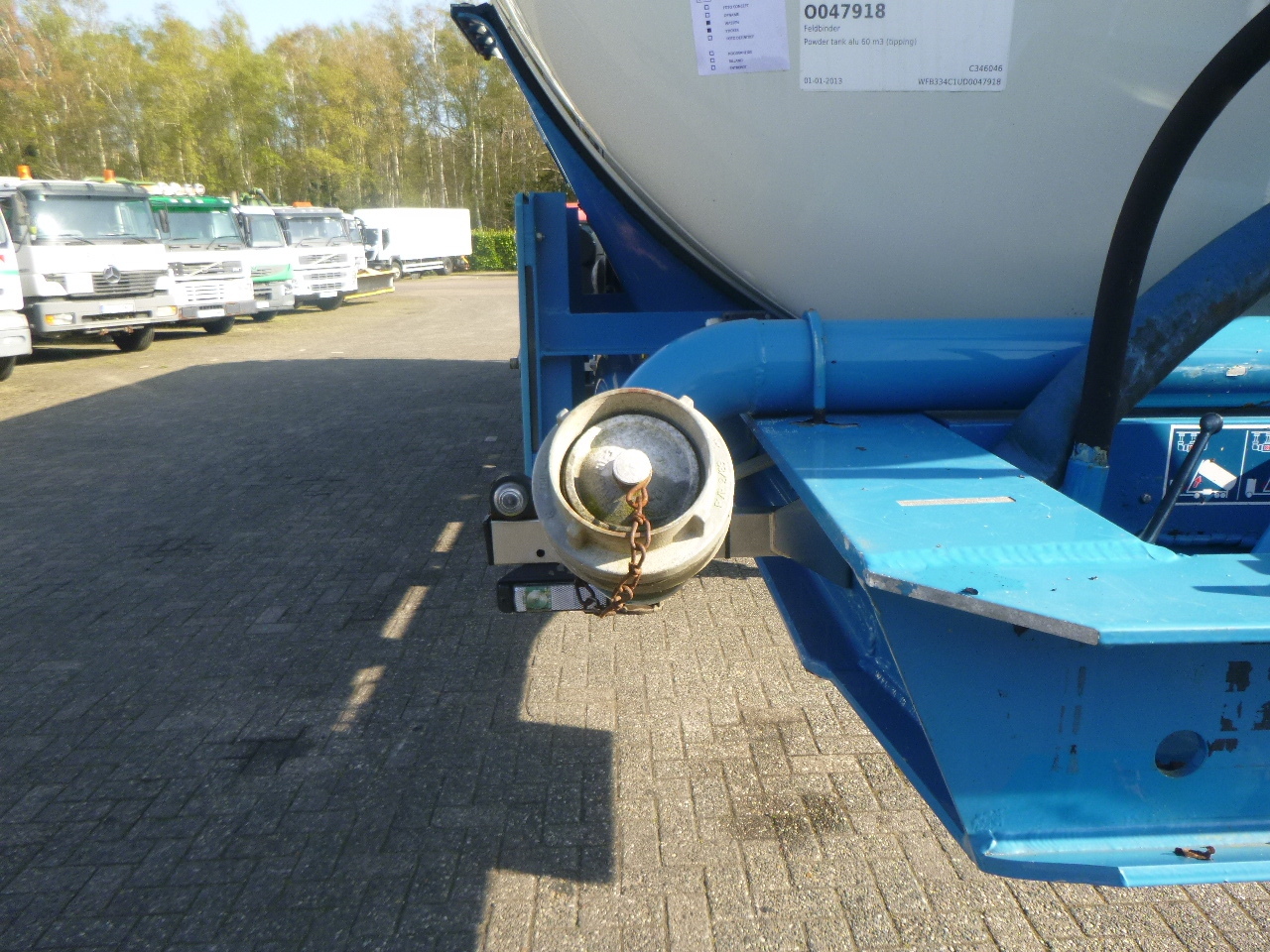 Cisternový náves na prepravu múky Feldbinder Powder tank alu 60 m3 / Compressor diesel engine.: obrázok 24
