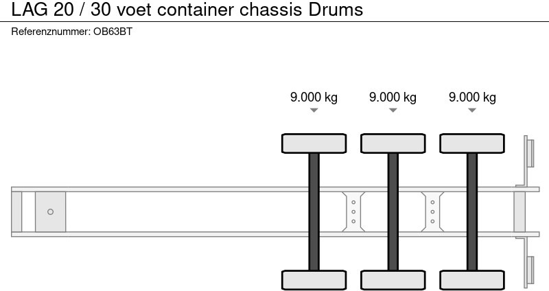 Náves preprava kontajnerov/ Výmenná nadstavba LAG 20 / 30 voet container chassis Drums: obrázok 19