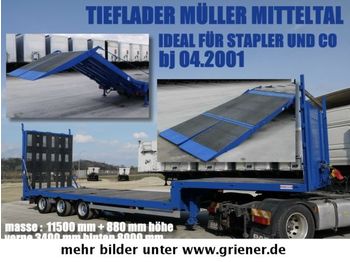 Müller-Mitteltal TS 3 / TIEFLADER HYDRAULISCHE RAMPE STAPLER / !!  - Plošinový/ Valníkový náves