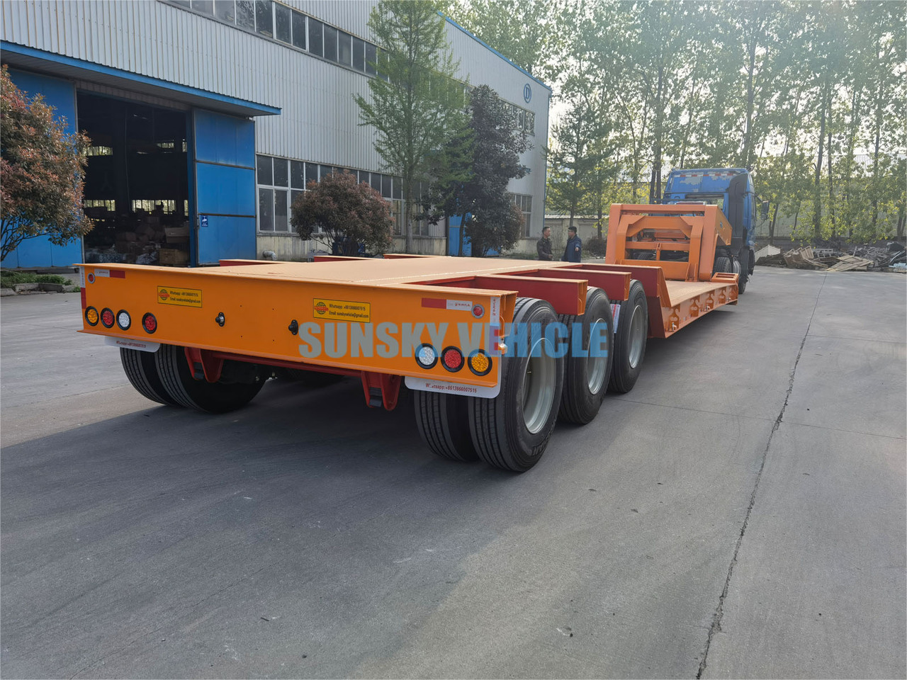 Nový Náves podvalník na prepravu ťažké stroje SUNSKY 3 Axle 70 Tons detachable gooseneck lowbed trailer: obrázok 7