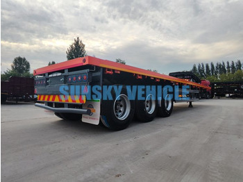 Nový Plošinový/ Valníkový náves na prepravu sypký materiál SUNSKY 40FT 3 axle flatbed trailer: obrázok 5