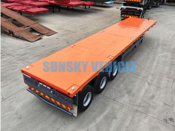 Nový Plošinový/ Valníkový náves na prepravu sypký materiál SUNSKY 40FT 3 axle flatbed trailer: obrázok 4