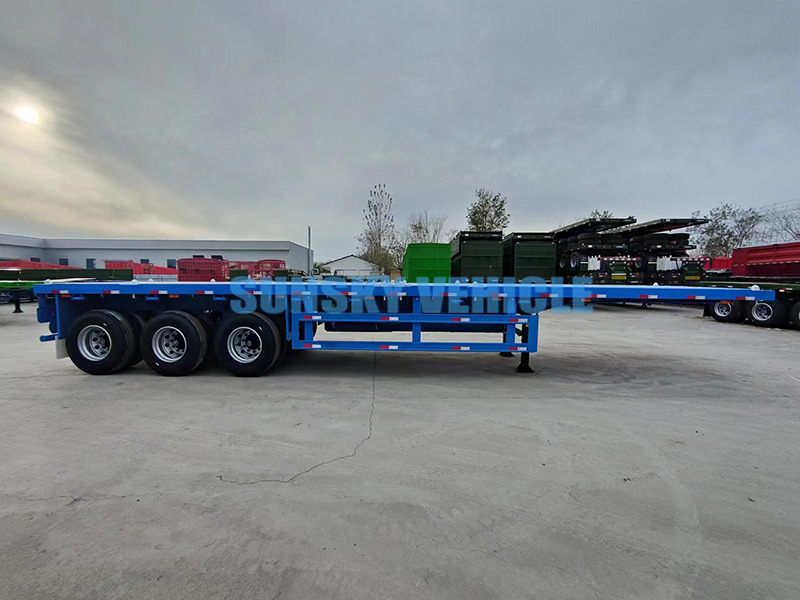 Nový Plošinový/ Valníkový náves na prepravu sypký materiál SUNSKY 40FT 3 axle flatbed trailer: obrázok 2