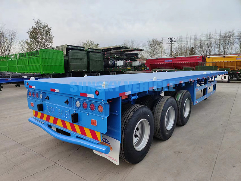 Nový Plošinový/ Valníkový náves na prepravu sypký materiál SUNSKY 40FT 3 axle flatbed trailer: obrázok 12