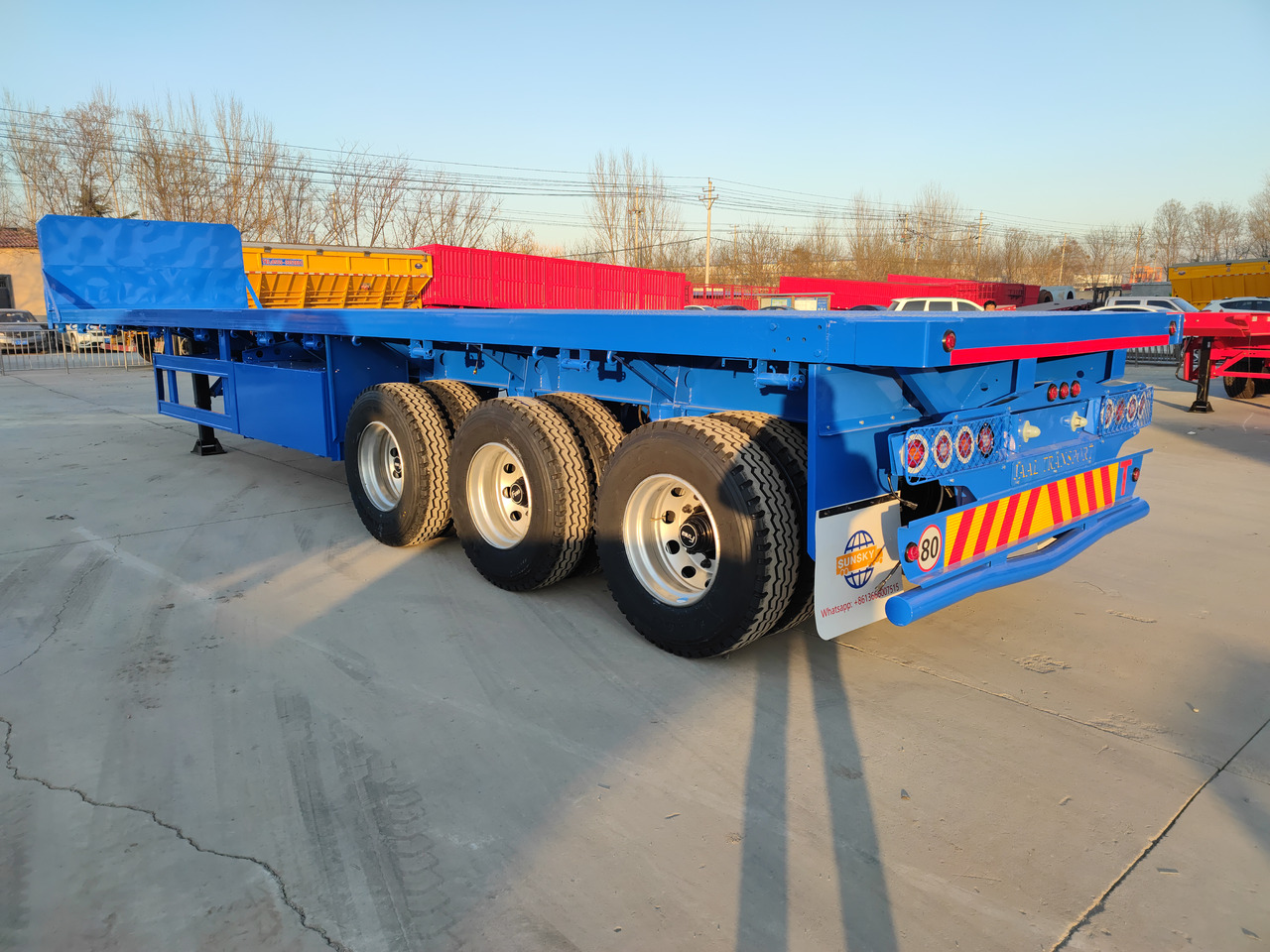 Nový Plošinový/ Valníkový náves na prepravu sypký materiál SUNSKY 40FT 3 axle flatbed trailer: obrázok 14
