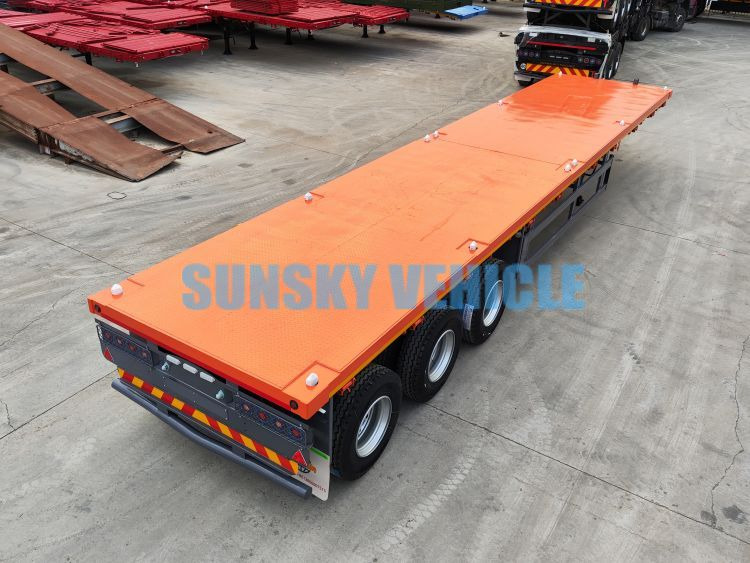 Nový Plošinový/ Valníkový náves na prepravu sypký materiál SUNSKY 40FT 3 axle flatbed trailer: obrázok 4