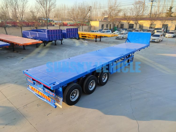 Nový Plošinový/ Valníkový náves na prepravu sypký materiál SUNSKY 40FT 3 axle flatbed trailer: obrázok 8
