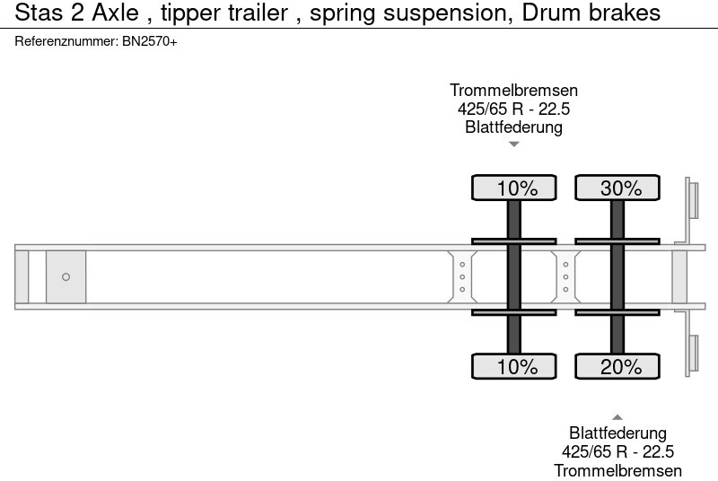 Náves sklápěcí Stas 2 Axle , tipper trailer , spring suspension, Drum brakes: obrázok 14