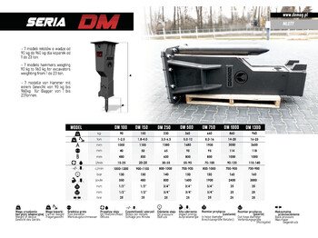 Nový Hydraulické kladivo pre Rýpadlo DEMOQ DM1000 Hydraulic breaker 860 kg: obrázok 3