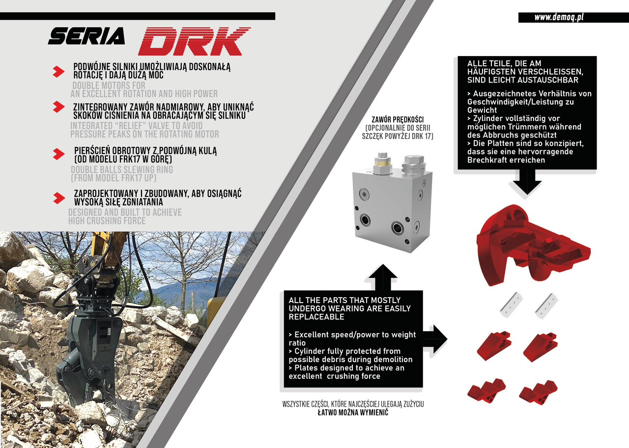 Nový Demolačné kliešte pre Rýpadlo DEMOQ DRK17  Hydraulic Rotating Pulveriser Crusher 1650 KG: obrázok 3