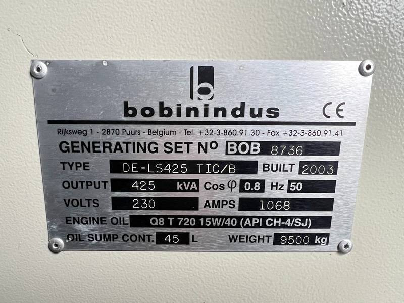Elektrický generátor Bobinindus DE-LS425 TC/B Excellent Condition / Low Hours / CE: obrázok 7