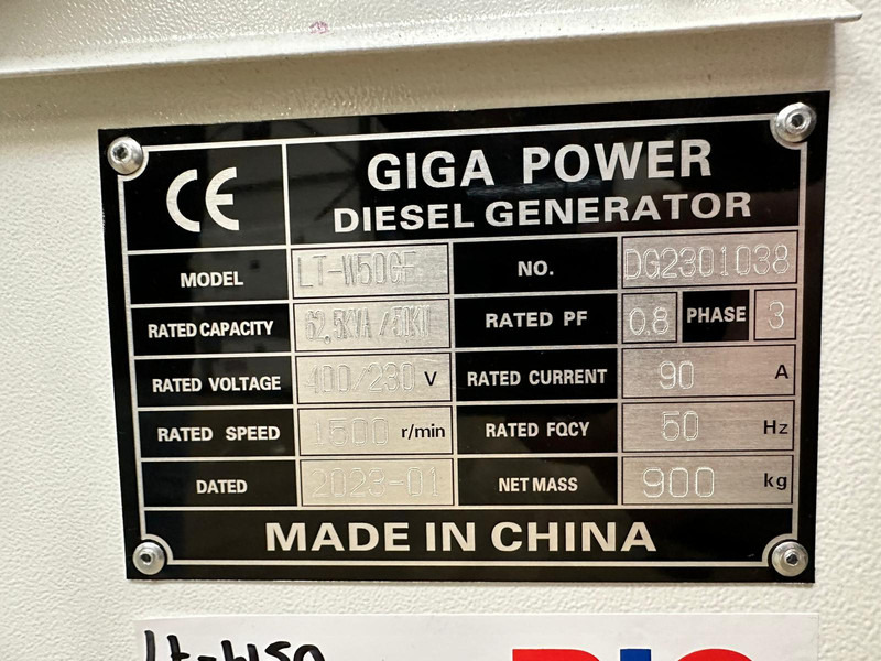 Nový Elektrický generátor Giga power LT-W50-GF 62.5KVA silent set: obrázok 18