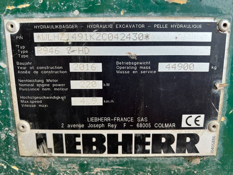 Pásové rýpadlo Liebherr R946 S HD - Well Maintained / Excellent Condition: obrázok 19