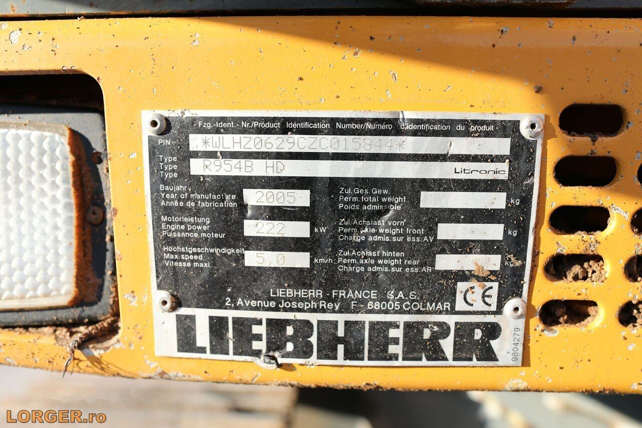 Pásové rýpadlo Liebherr R954B HD: obrázok 16