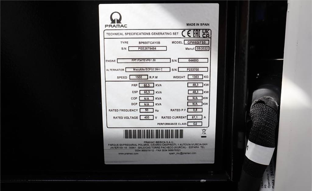 Elektrický generátor Pramac GPW60I/FS5 Valid inspection, *Guarantee! Diesel, 6: obrázok 15