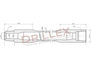 Horizontálni vrty Vermeer D100x120 6m Drill pipes, żerdzie: obrázok 1