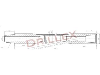 Horizontálni vrty Vermeer D33x44,D36x50 FS1 4,5m Drill pipes, żerdzie: obrázok 1