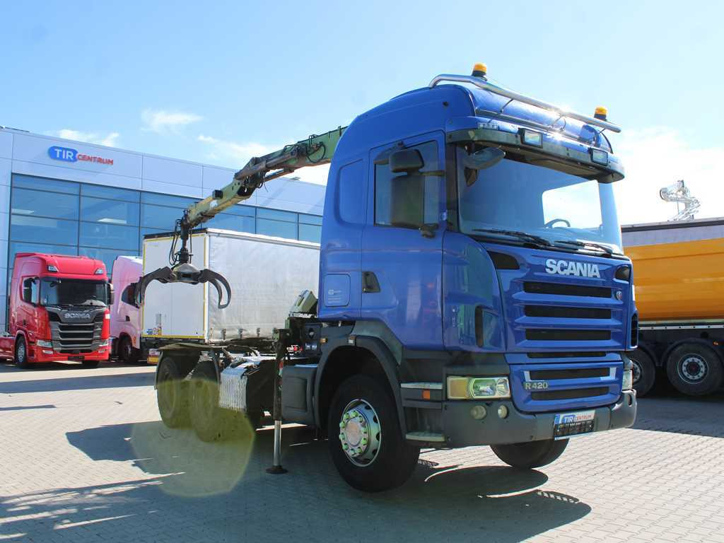 Ťahač Scania R420, 6x4, EURO 3, HYDRAULIC ARM LOGLIFT F135ZT94A, LIGHTS