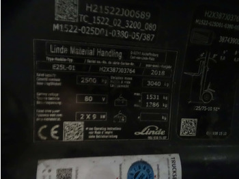 Elektrický vysokozdvižný vozík Linde E25L-01: obrázok 5