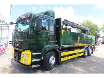 Auto s hydraulickou rukou, Valníkový/ Plošinový nákladný automobil MAN TGX 26.500 6x2 - Baustoff - Kran HIAB: obrázok 3