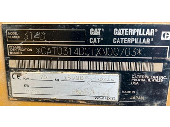 Pásové rýpadlo CAT CAT 314 DLCR mit Gummiketten CAT 314 DLCR mit Gummiketten: obrázok 2