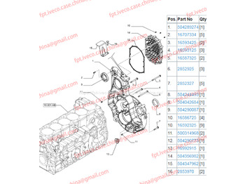 Nový Motor a diely FPT IVECO CASE NEW HOLLAND T8.330 Cursor9 Euro 6 F2CFE612 A/B/DF2CFE614A*B041/F2CGE614F*V004 5802431166 Gear End Cover 504356982: obrázok 3
