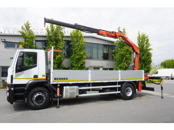 Valníkový/ Plošinový nákladný automobil, Auto s hydraulickou rukou Iveco Stralis 310 / 34 tho km !!! / FASSI 4 Tons 400 MTH! / Flatbed: obrázok 5