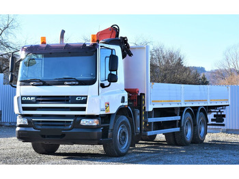 Auto s hydraulickou rukou, Valníkový/ Plošinový nákladný automobil DAF CF 75.360 Pritsche 7,95 m + KRAN / FUNK * 6x4: obrázok 4
